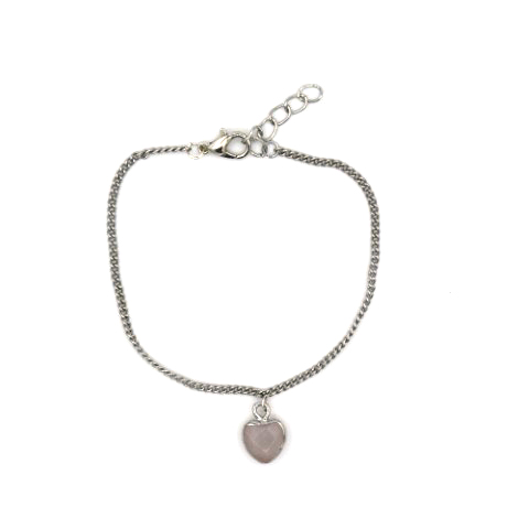 Pink stone heart bracelet